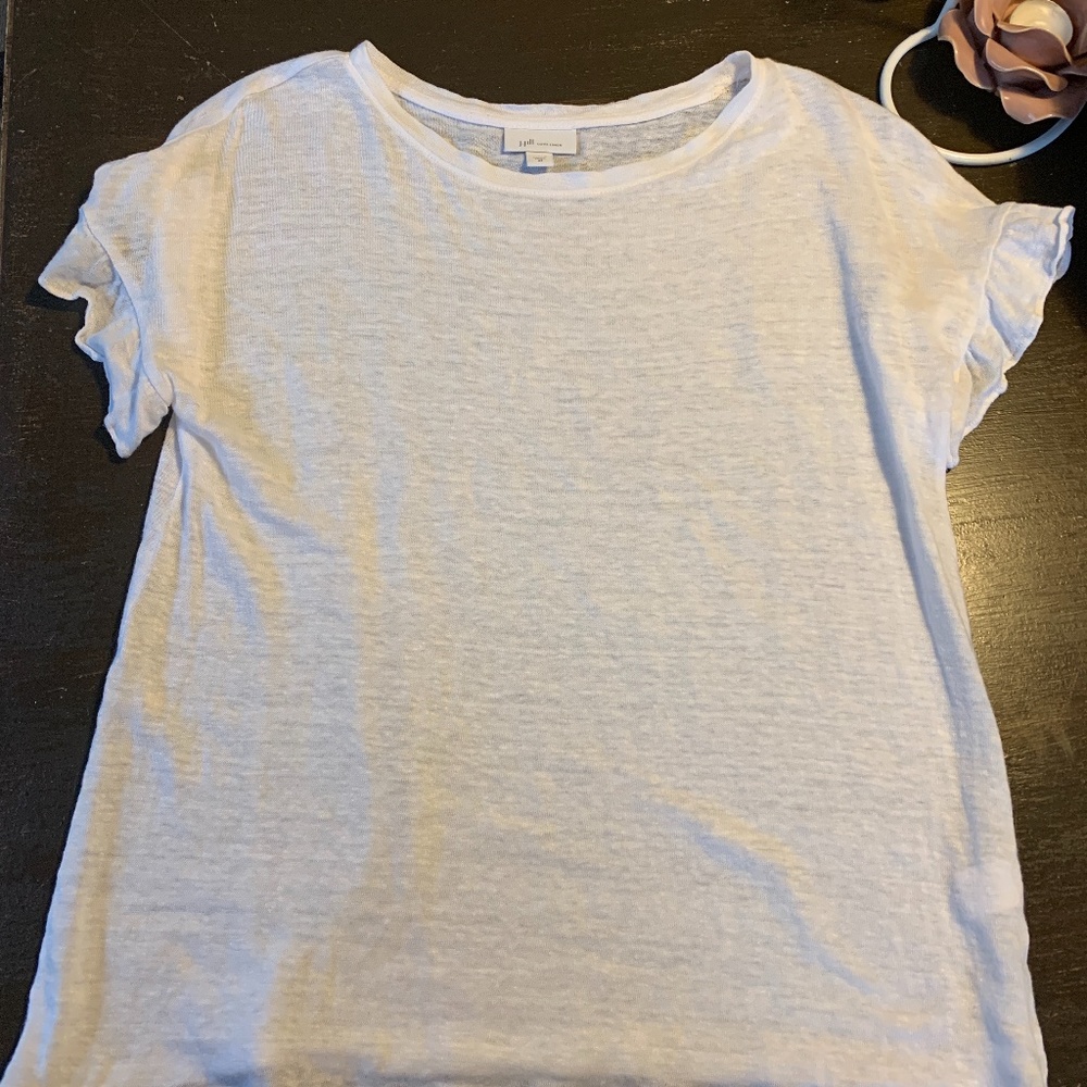 J jill love linen‎ ruffle sleeve top. Never worn l